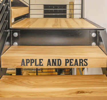 Apple and Pears popular saying stair decal - TenStickers