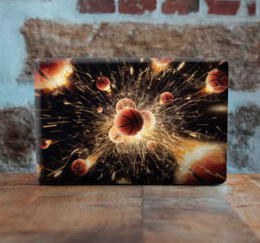 Vinilo baloncesto para portátiles baloncesto 3D - TenVinilo