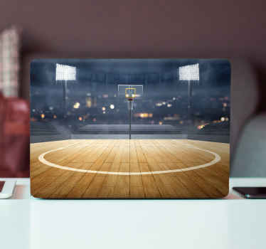 Vinilo baloncesto para portátiles cancha de baloncesto - TenVinilo
