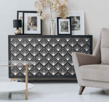 Adhésif meuble Art déco motif noir et blanc - TenStickers