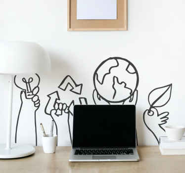 Vinilo dibujo dibujo ecoacciones - TenVinilo