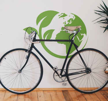 Vinilo mapamundi planeta ecológico - TenVinilo