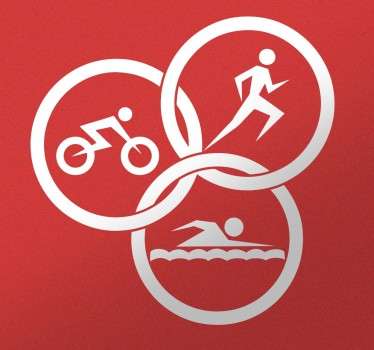 Adhesivo círculos iconos triatlon - TenVinilo