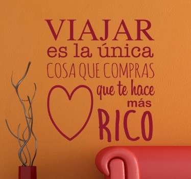 Vinilo de texto para viajeros - TenVinilo