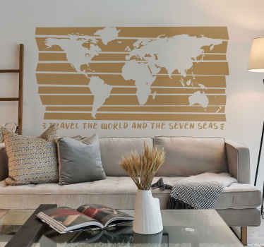 Vinilo mapamundi Viajar por el mapa del mundo - TenVinilo