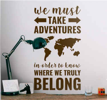 Pegatina viaje Aventuras de texto - TenVinilo