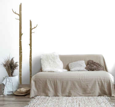 Silhouette birch tree vinyl wall sticker - TenStickers