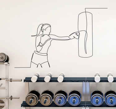 Vinilo de silueta boxeadora - TenVinilo