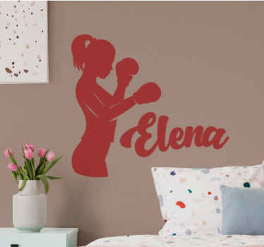 Vinilo boxeadora personalizable - TenVinilo