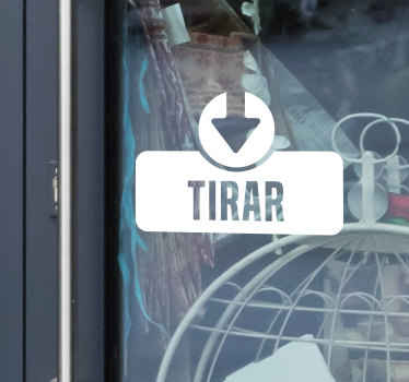 Señalética autoadhesiva cartel tirar con flecha - TenVinilo