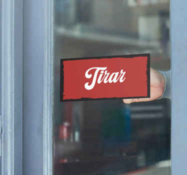 Señalética autoadhesiva cartel tirar rojo - TenVinilo