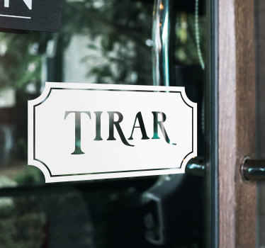 Señalética autoadhesiva cartel tirar vintage - TenVinilo