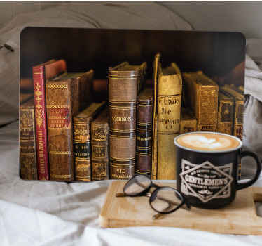 Vinilo para portátiles libros antiguos - TenVinilo