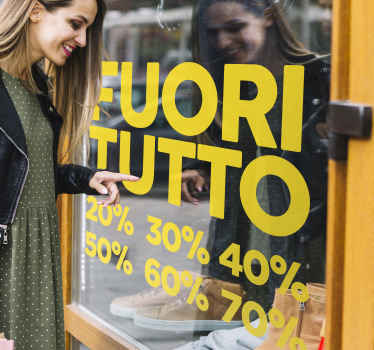 Vetrofanie saldi fuori tutto sconto - TenStickers