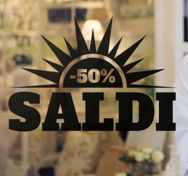 Vetrofanie saldi sole percentuale personalizzata - TenStickers