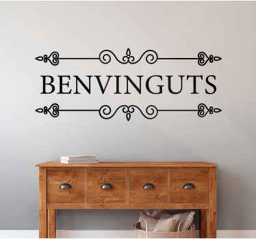 Vinilo para recibidor hogar benvinguts clásico - TenVinilo