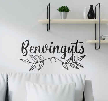Vinilo para recibidor hogar caligrafía benvinguts - TenVinilo