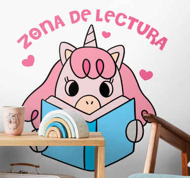 Vinilo educativo Zona de Lectura Unicornio - TenVinilo