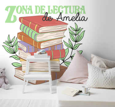Vinilo personalizable Zona de Lectura Libro - TenVinilo
