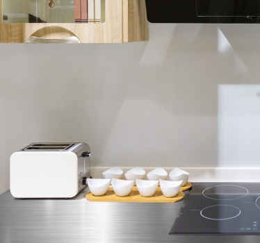 Vinilo para mueble de cocina imitación acero - TenVinilo