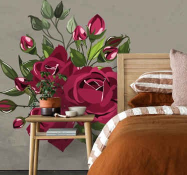 Vinilo flores flor granate - TenVinilo