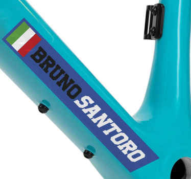 desivo bici nome bandiera con cognome - TenStickers