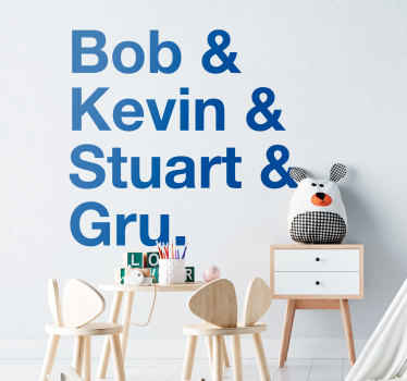 Vinilo cartoon nombres minions - TenVinilo