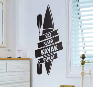 Vinilo eat sleep kayak repeat - TenVinilo