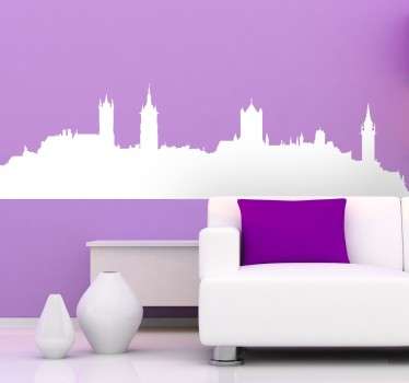 Sticker skyline Gand Belgique - TenStickers