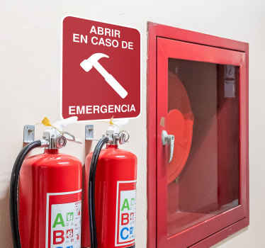 Vinilo para puerta abrir en caso de emergencia - TenVinilo