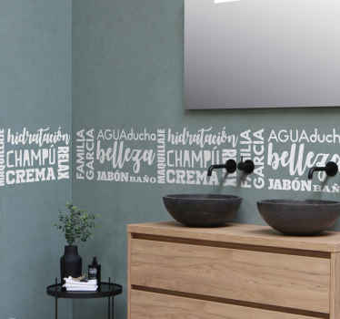 Cenefa adhesiva baño conceptos - TenVinilo