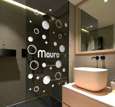 Vinilo baño pompas con nombre - TenVinilo