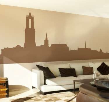 Muursticker woonkamer skyline Utrecht silhouet - TenStickers
