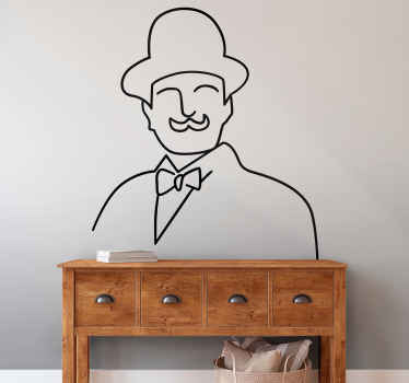 Sticker Personnage Dessin Hercule Poirot - TenStickers