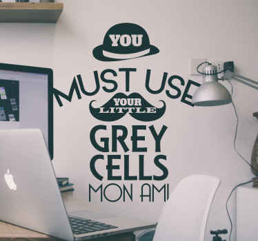 Sticker Littérature Citation Poirot - TenStickers