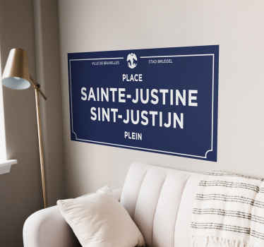 Sticker ville et pays plaque de rue Bruxelles - TenStickers
