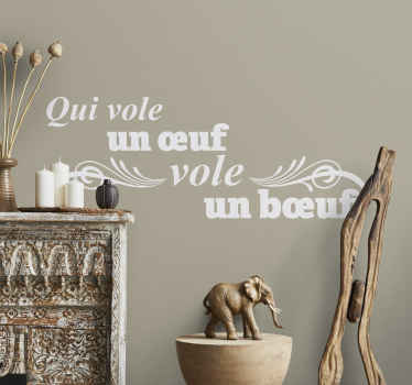 Sticker Mural Citation Qui vole un œuf - TenStickers