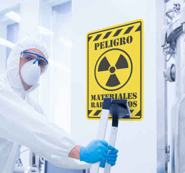 Señalética autoadhesiva materiales radioactivos - TenVinilo
