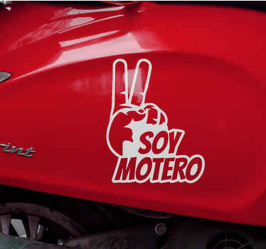 Pegatina para coche soy motero - TenVinilo