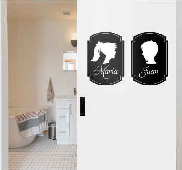 Vinilo para puerta de baño señales hombre mujer - TenVinilo