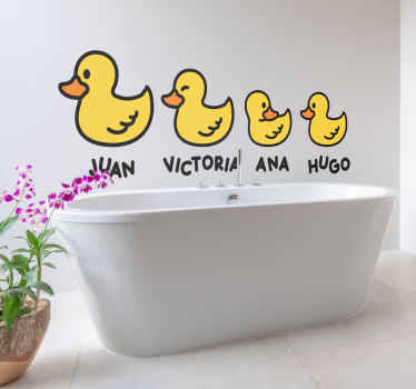 Vinilo cartoon Patos de goma familia - TenVinilo