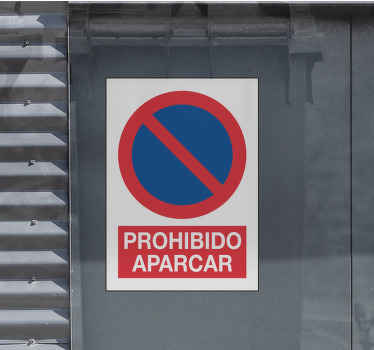 Señalética autoadhesiva señal prohibido aparcar - TenVinilo
