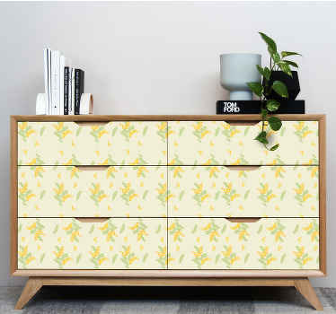 Vinilo para mueble Luz con patrón de mimosa - TenVinilo