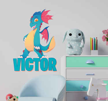 Vinilo dragón infantil personalizado - TenVinilo