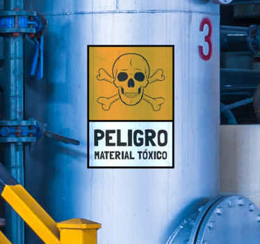 Señalética autoadhesiva peligro material tóxico - TenVinilo
