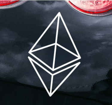 Pegatina para coche exterior Ethereum monocolor - TenVinilo