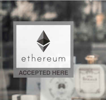 Vinilo tecnología "Ethereum accepted here" - TenVinilo