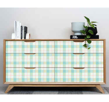 Vinilo para mueble Patrón Vichy Multicolor - TenVinilo