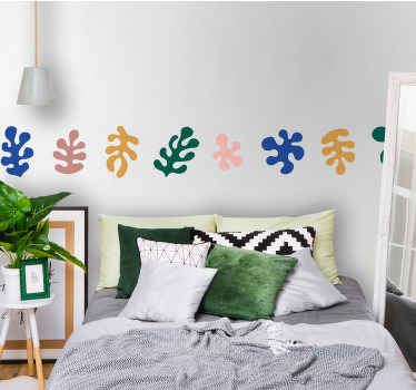 Frise autocollante feuilles abstraites colorées - TenStickers