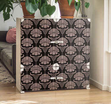 Sticker meuble noir motifs Art Nouveau - TenStickers